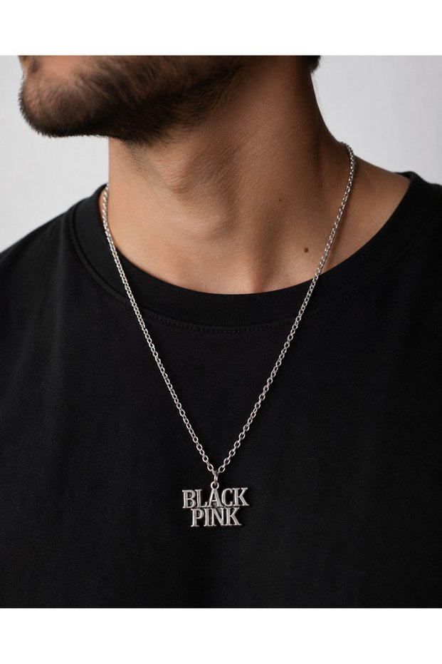 Blackpink Written Silver Color Chain Necklace Special Gift for K-Pop Fans