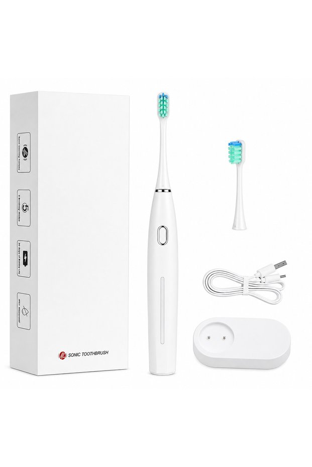 Electric Toothbrush for Adults, Magnetic Levitation Motor, 5 Modes long Battery Life, Fast USB Charging, Smart Timer, Travel-Friendly Black/White (color may vary)