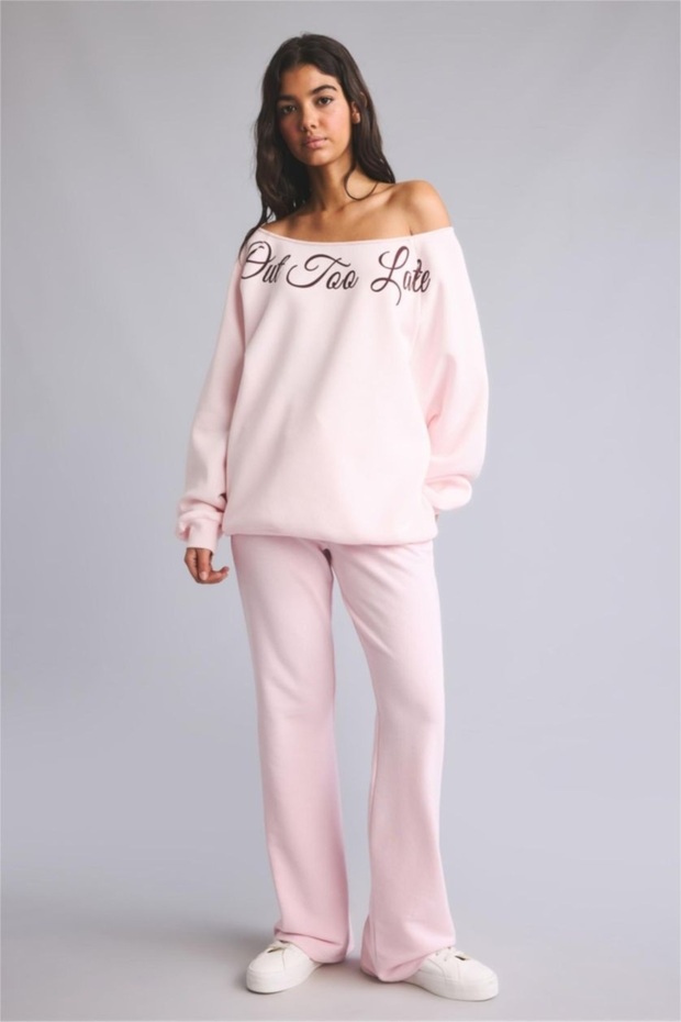Flare Fit Sweatpants - Light Pink