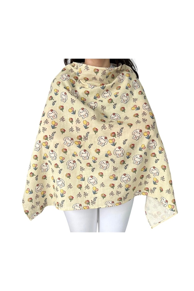 Double Layer 100% Cotton Muslin Underwire Nursing Bib Cover - Gots Certified Organic Dyed - 100 X 70 cm