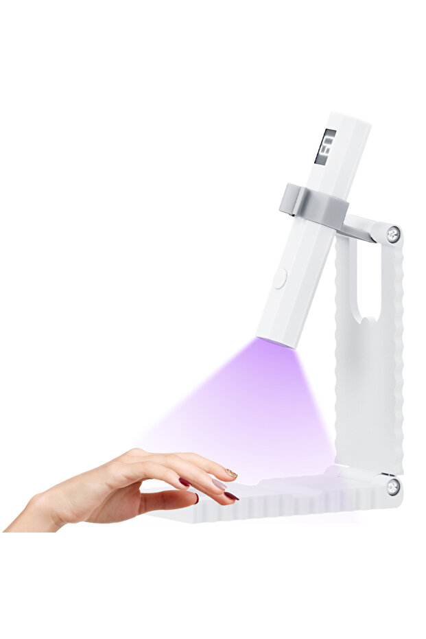 White-1 Set Mini UV Nail Light - Timers & Adjustable Stand, Handheld Nail Lamp for Gel Nails, Rechar