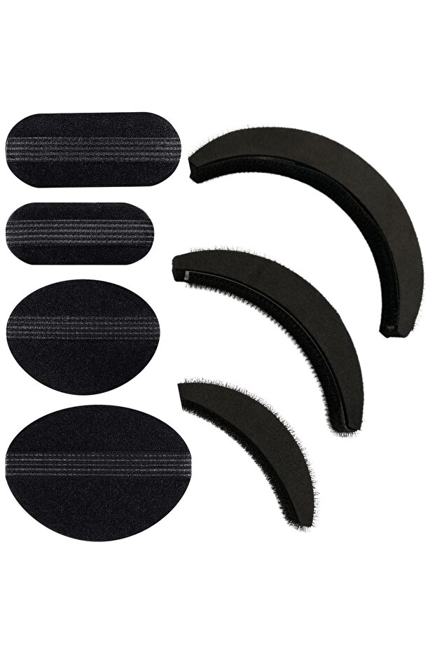 7-Piece Hair Volume Insert Bump Set with Styling Comb, Height-Enhancing Pads, Clips & Hairpins