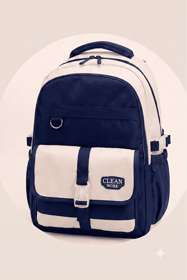 Water Resistant Satin Fabric Unisex Multi-Compartment Middle School,High School School Backpack Travel Bag