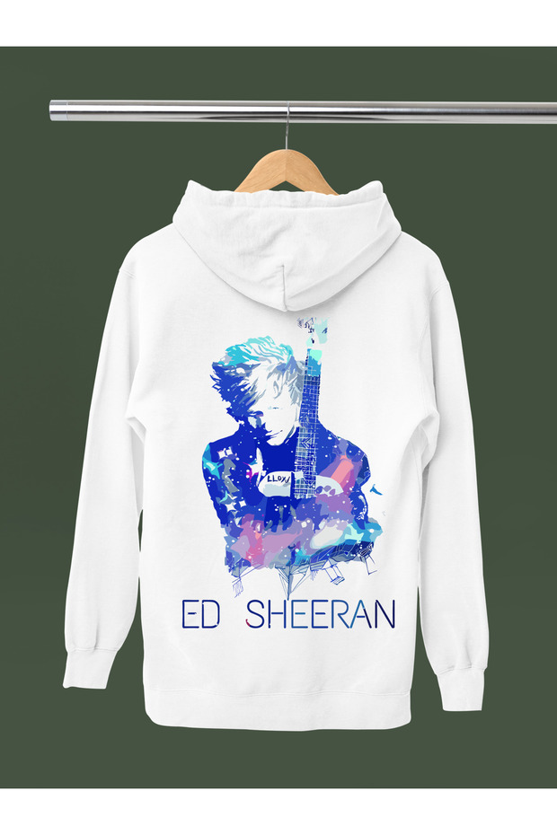 Ed Sheeran Printed Cotton Long Sleeve 3-Yarn Hooded Sweatshirt