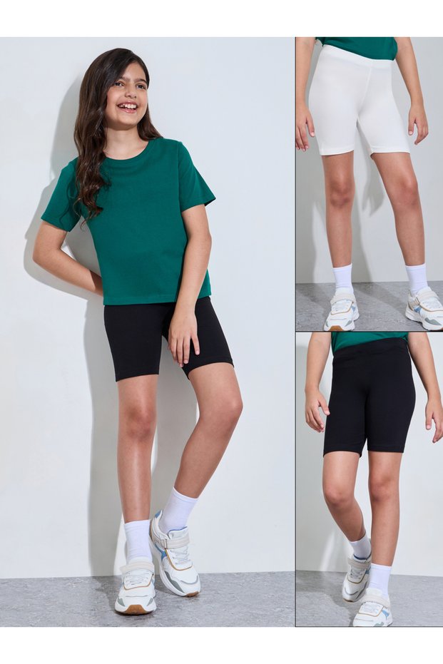 Teen Girls Pack of 2 - Multi Cotton Cycling Shorts