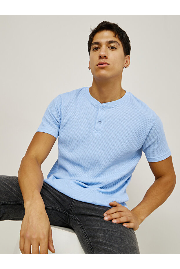 Waffle Knit Regular Henley