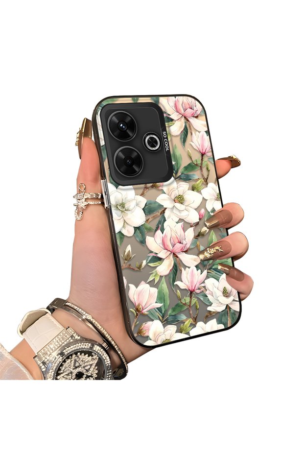 Xiaomi Poco M6 4g Compatible Hard Acrylic Back Silicone Edge Lens Protection Case