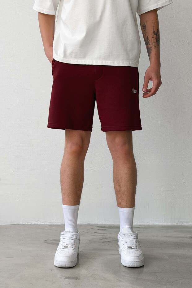 Flaw Embroidered Elastic Waist Shorts