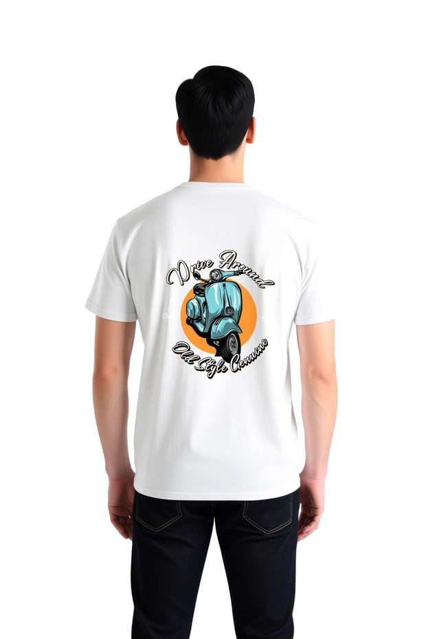 Retro Scooter Classic Style Printed Men's T-Shirt