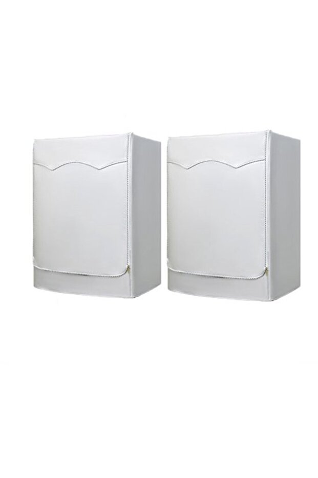 Two-piece washing machine cover set, thickened silver