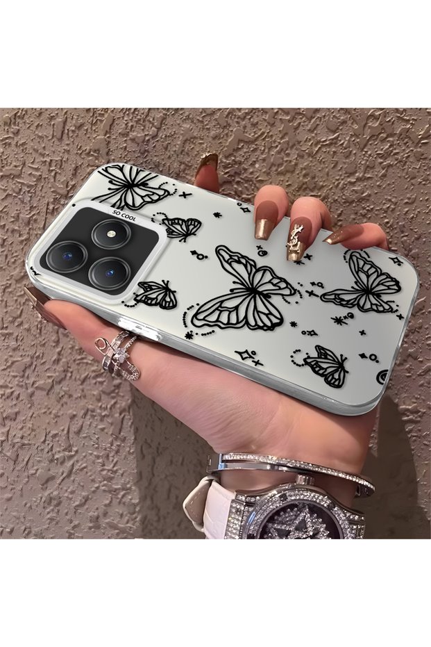 Realme C63 4G/C61 Compatible Elegant Night Style Butterfly Case, Durable Protective Case for Daily Use