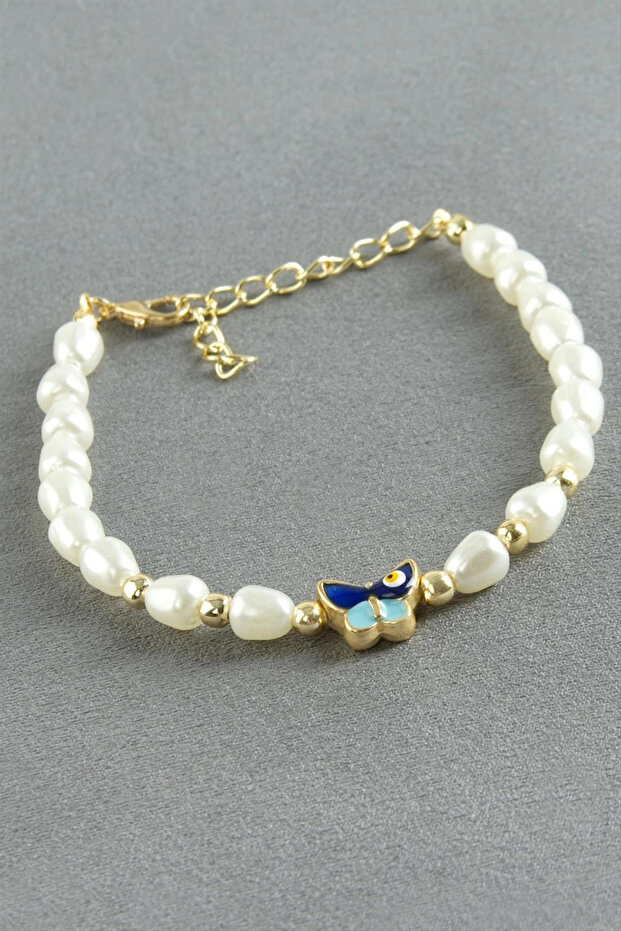 Butterfly Oval Pearl Bracelet