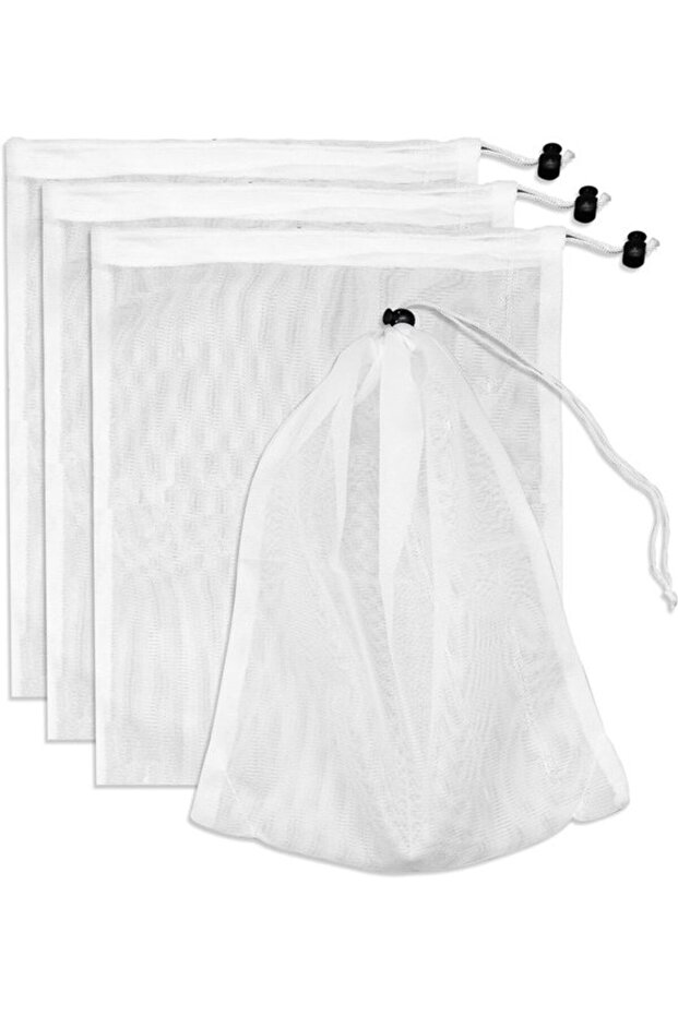 Pool vacuum bags - fine mesh - 4-piece set - white
