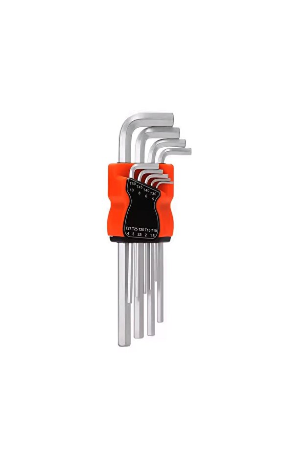 Allen Key Set - 9 Pieces - Chrome - Long - Flat