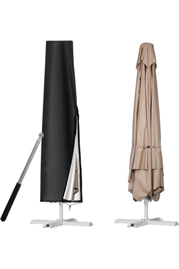 Sunshade cover, 210D-190 x 30/50 cm, waterproof canvas with pole, UV resistant, snow suitable for balcony sunshades, market garden