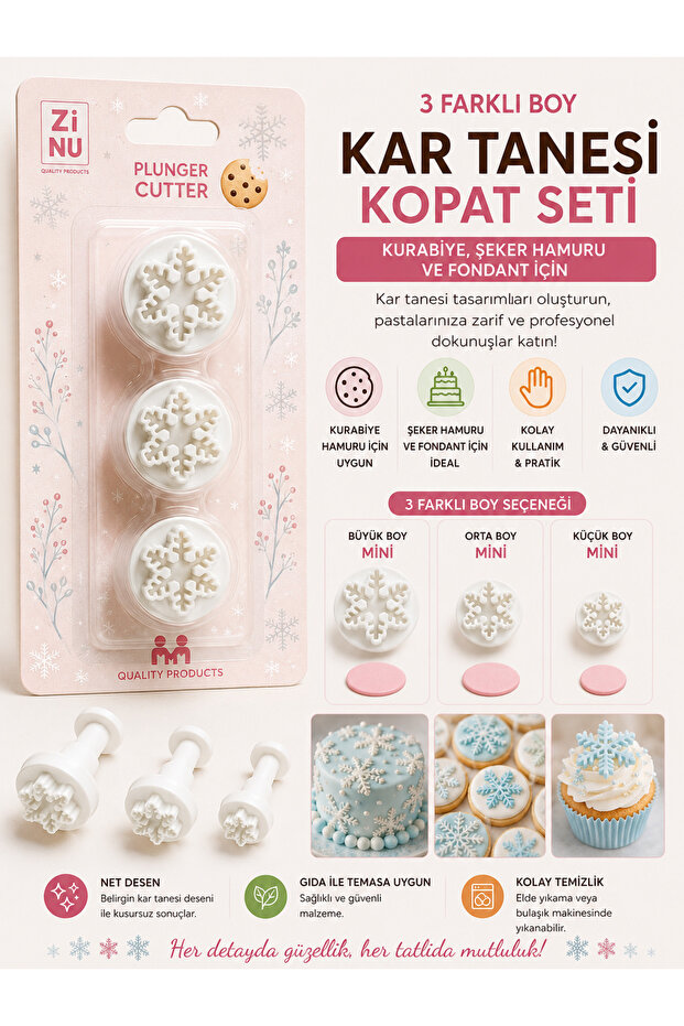 Mini 3-Piece Printing Set for Sugar Paste-Cookie-Ceramic Printing Set Cookie and Sugar Paste Printing Set