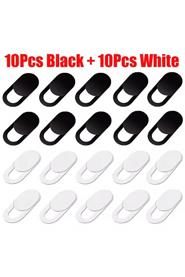 Black and White 1-20PCS Universal Ultra Thin Laptop Camera Cover Slide Privacy Webcam Stickers for I