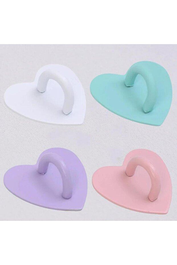 4Pcs Mixed A Adhesive Metal Heart Phone Charm Holder Mobile Phone Xyun Finger Ring Stand Hooks Buckl