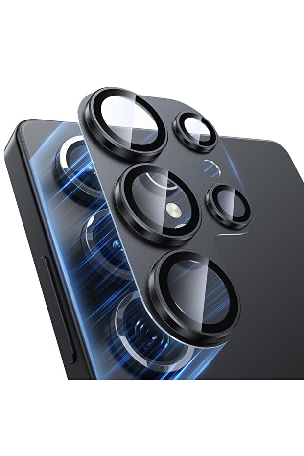 Samsung S24 Ultra black Metal Ring Glass Camera Lens Protector for S26 S25 Ultra S24 S23 Plus S26U