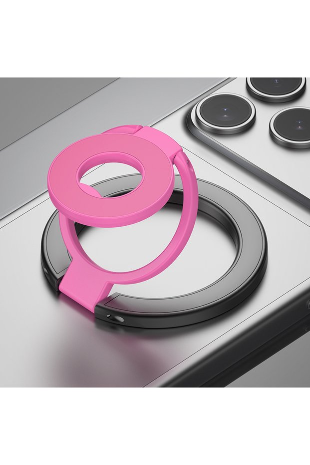black-pink Magnetic Ring Grip Compatible with MagSafe Triple Fold Double Sided Magnet Finger Kicksta