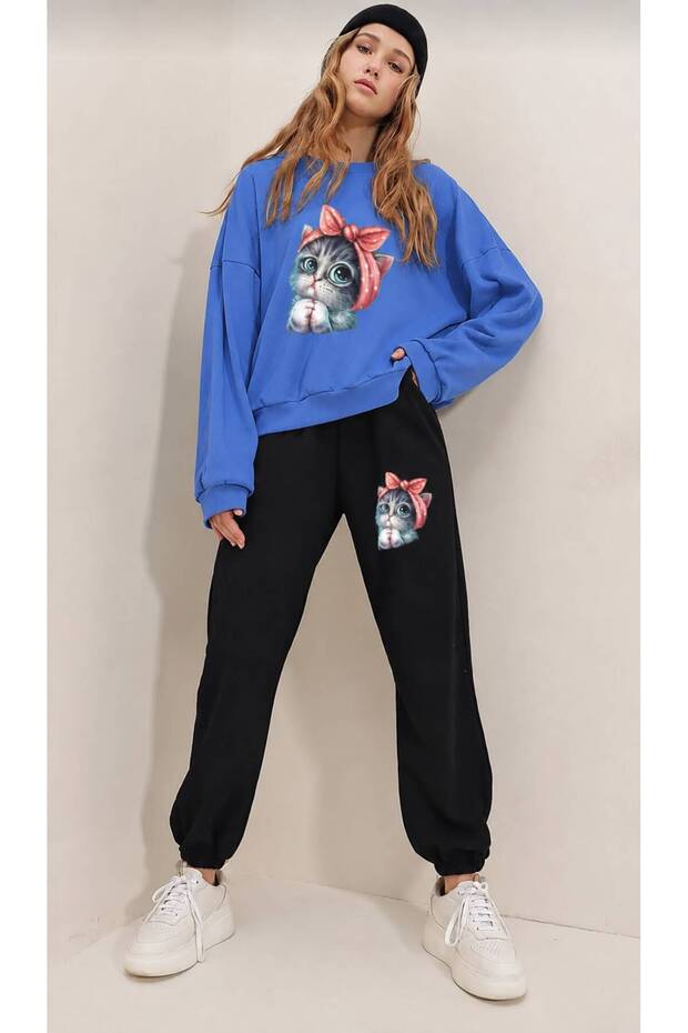 Zero-Collar Sweat Suit 2-Piece Combination Winter Model for Women/Girls