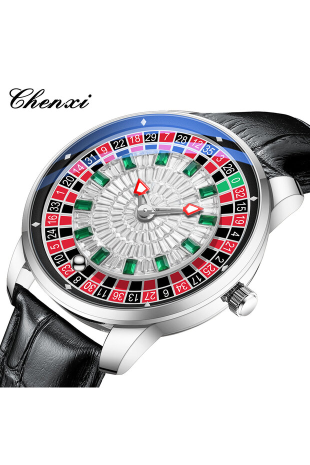 SilverBelt CHENXI Top Brand Fashion 360 ° Rotating Dial Luxury Rhinestone Quartz Watch Luminous Dail