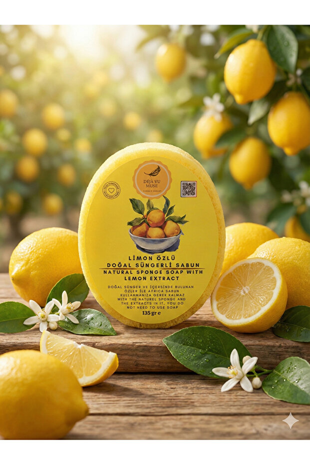 Natural Sponge Soap with Lemon Extract