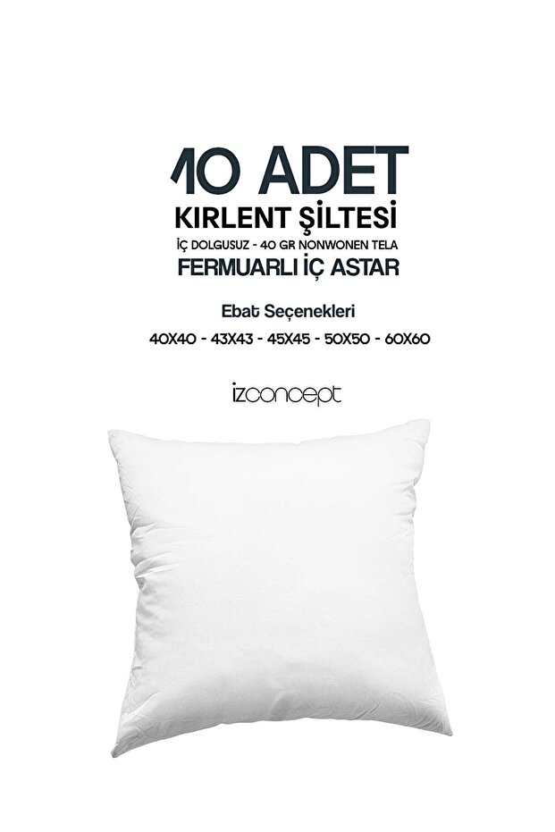 10 Pieces of Zippered Pillow Inner Liner Mattress Pad with 6 Different Size Options 40Gr Nonwonen Interlining