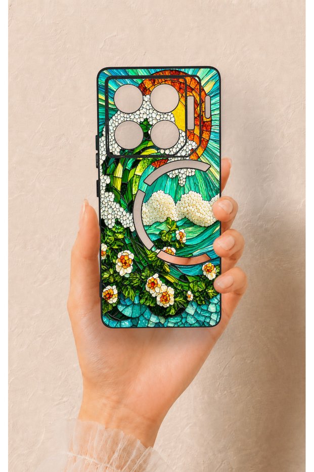 حافظة سيليكون متوافقة مع هاتف Infinix Gt 20 Pro بنمط موجة المحيط الفسيفسائية