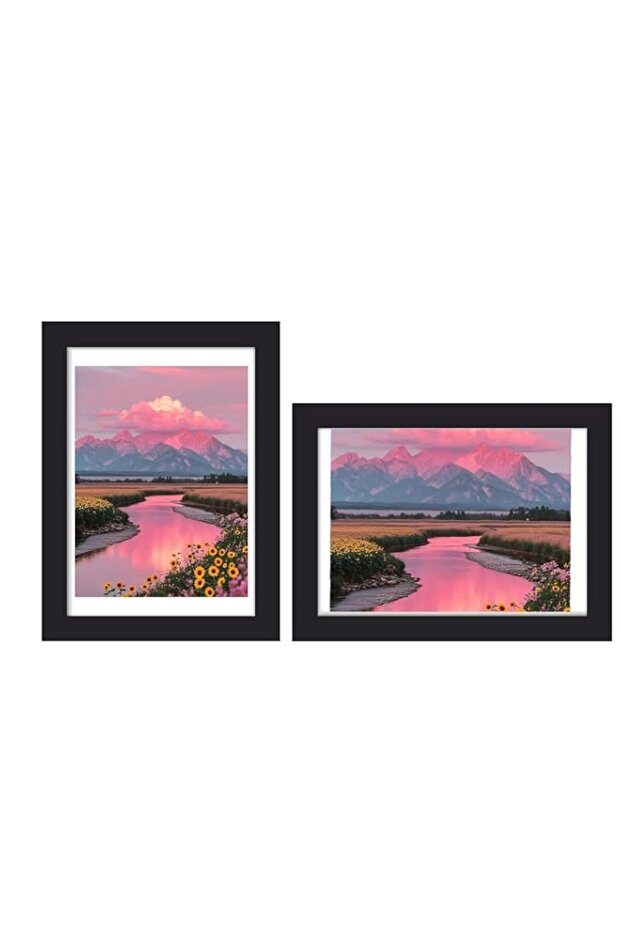 2 Pack 4x6 Photo Frames, Black Display Frames for Wall Mounting or Tabletop, Multi-Position Picture Frame with Clear Glazing