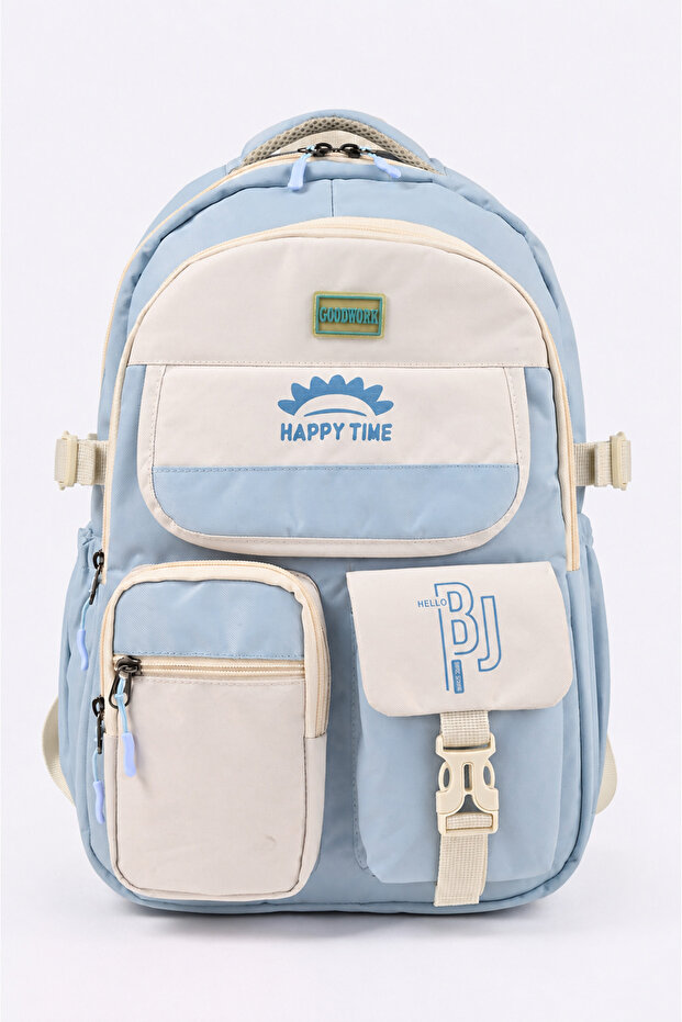 7340 Korean Style Multi-Compartment, Large Internal Volume, Water Bottle Pocket School and Daily Use Backpack