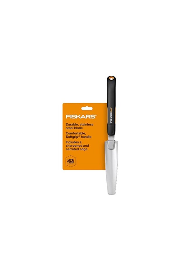 Fiskars Xact Hand Weeder, Garden Tool, Stainless Steel Blade with Sharpened and Serrated Edge for All Gardening Tasks, SoftGrip Handle