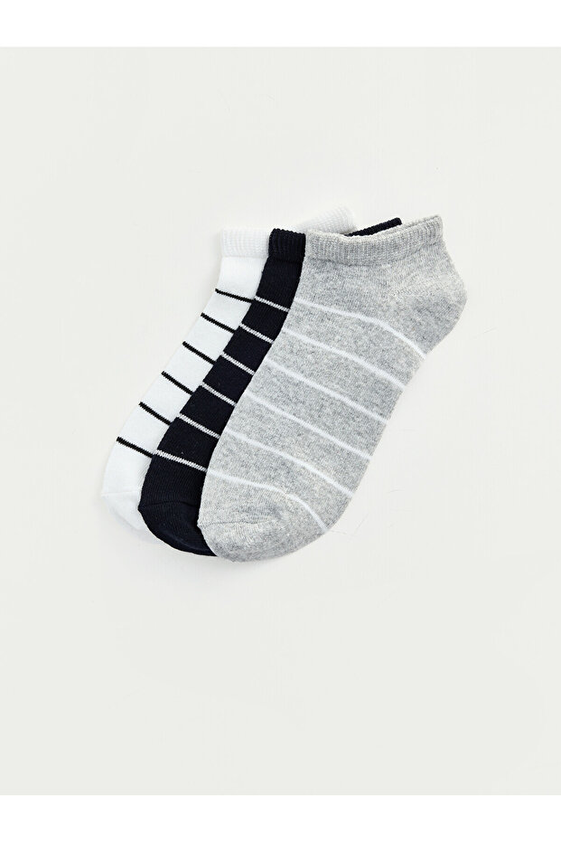 Alita City 3-Pack Women's Booties Socks with White Stripes and a Difference in Color