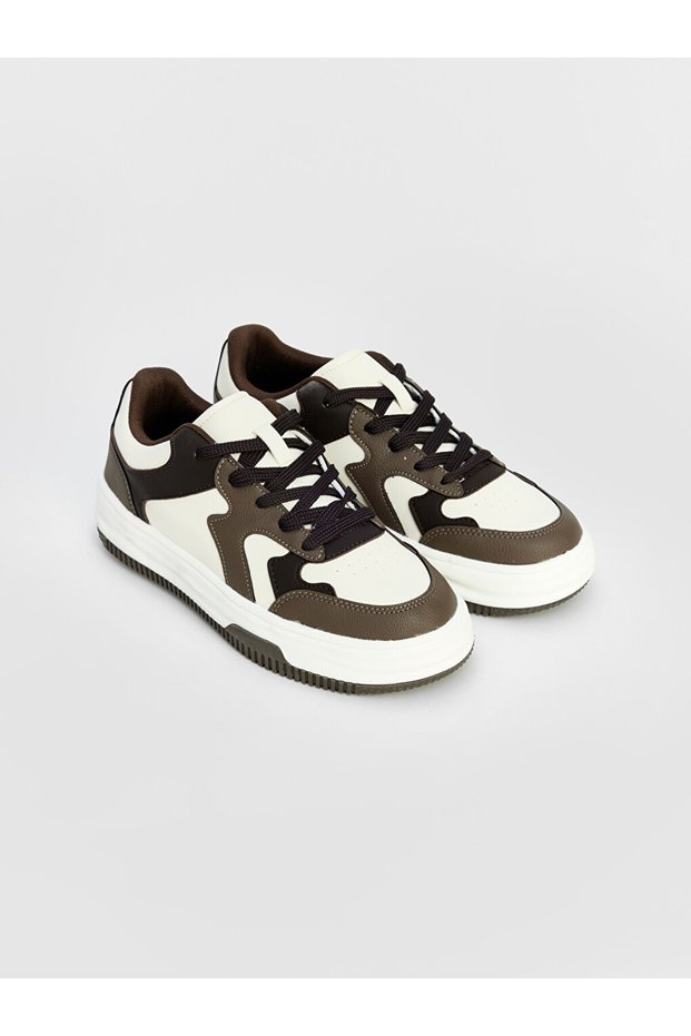 Lcw Steps Brown Leather Look Women's Sports Shoes
