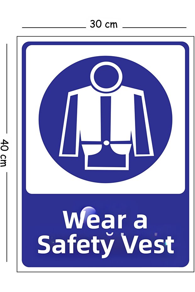 Metal Wear Life Jacket 30X40 cm A3 Warning Work Safety Sign