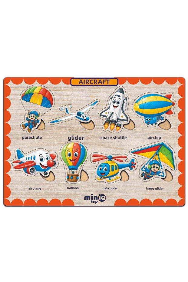 Wooden Turkish Air Vehicles Educational-Learning Puzzle