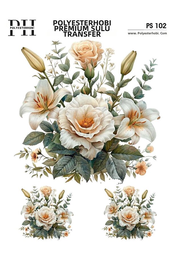 Premium Water Transfer 25X35 cm Flower Patterned Ps 102