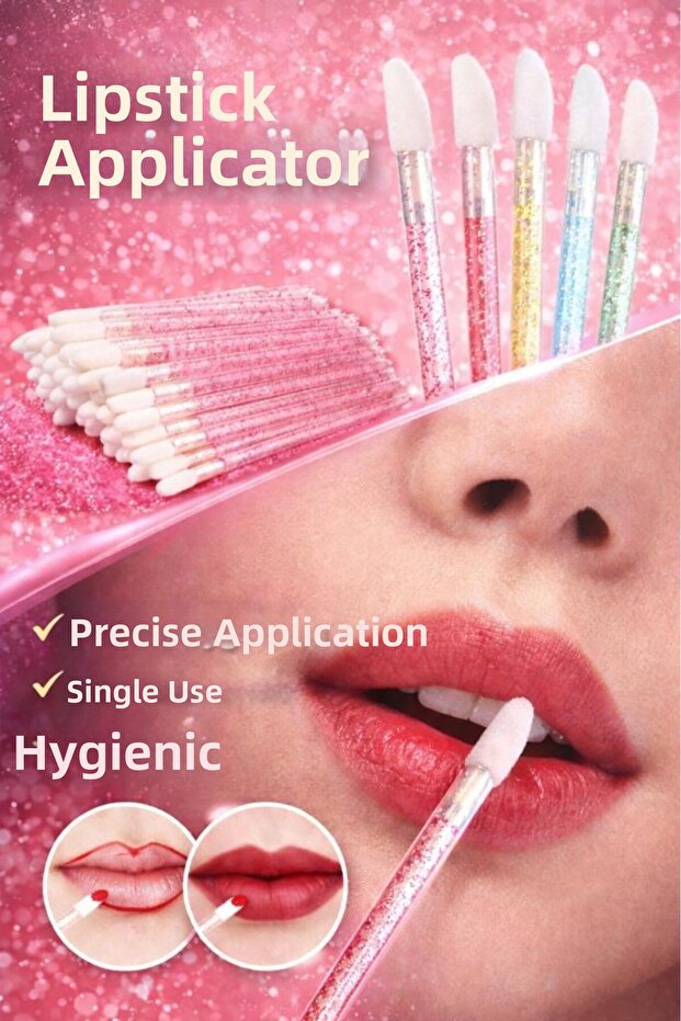 Lip Brush Lipbrush Pink 50 Pack Mis-3841
