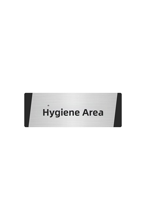 Hygiene Area Metal Warning Sign 5X20 cm Silver Color
