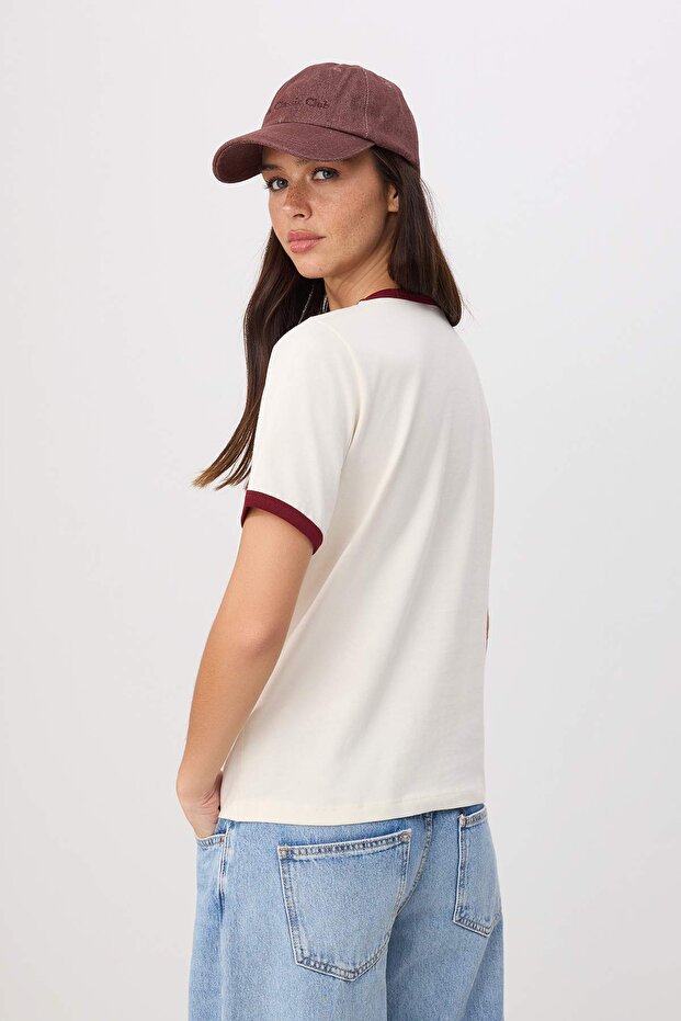 Ekru Harry Potter Lisanslı Regular Kalıp Kısa Kollu Tok %100 Pamuk Örme T-Shirt TWOSS26TS00139 - 4
