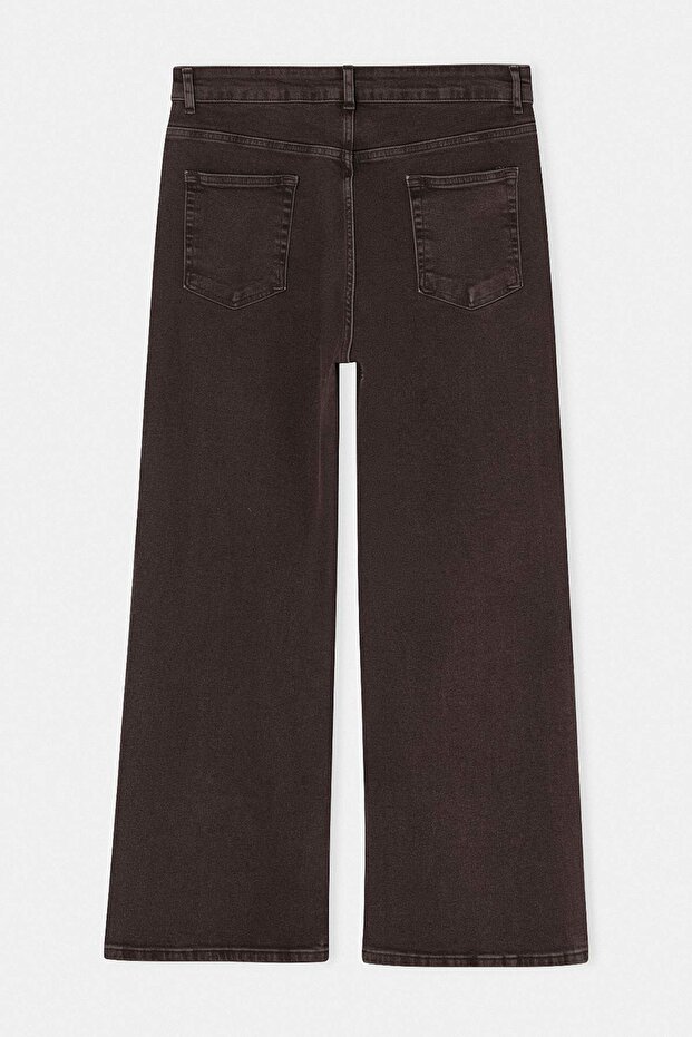 Kahverengi Yüksek Bel Orta Esnek Wide Leg Palazzo Jeans TBBSS26CJ00058 - 7