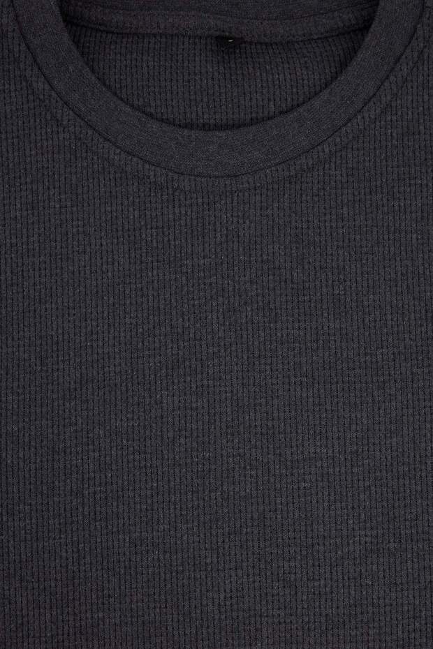 Antrasit Oversize/Geniş Kesim Dokulu Eşofman Takımı TMNSS25EM00010 - 5