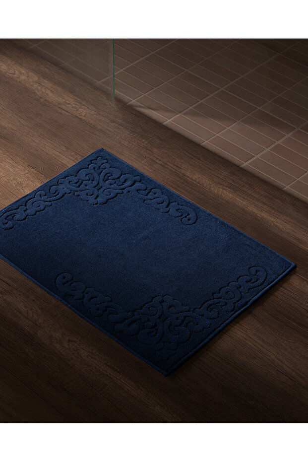 Orlena 100% Cotton Foot Towel - Navy Blue - 50X70 cm