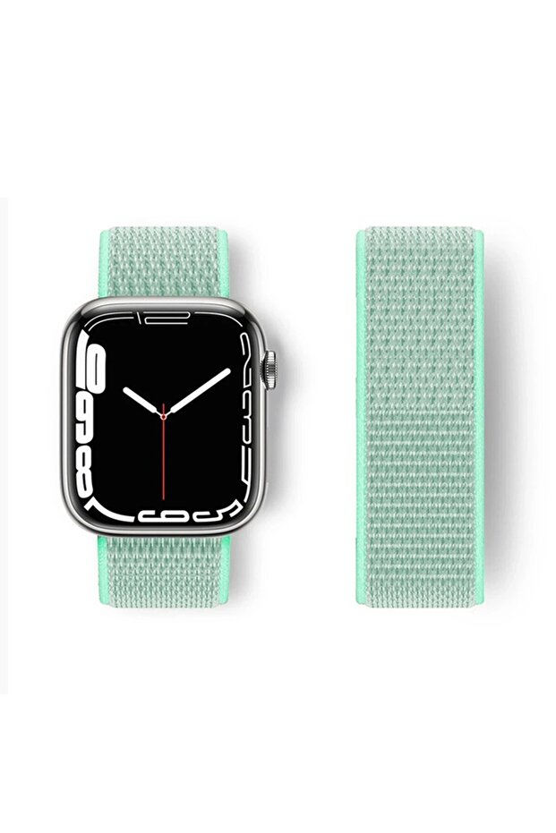Watch 42mm woven velcro strap - turquoise
