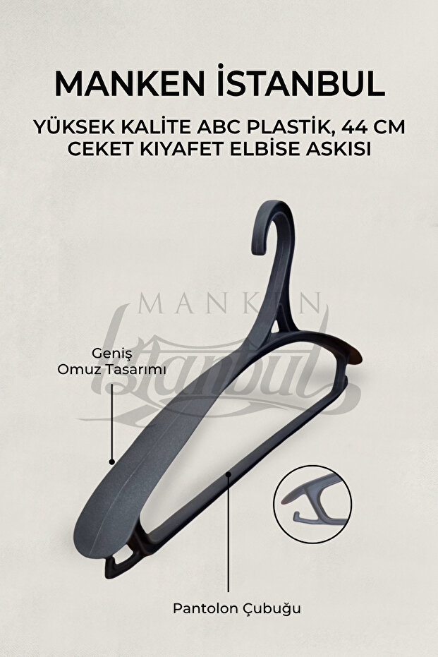 3 Pieces Luxury Black Plastic - Coat and Clothing Suit Hanger