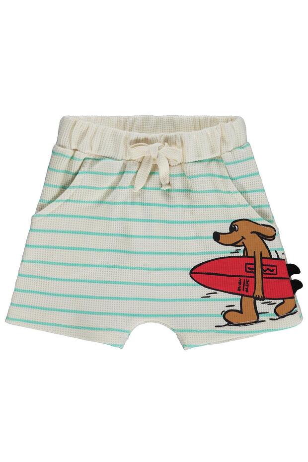 Dog Embroidered Shorts for 6-18 Months - Beige