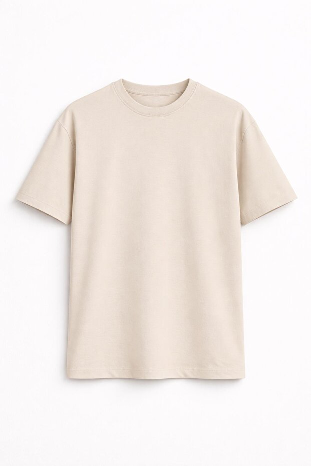 Short Sleeve Boxy Fit T-Shirt Stone