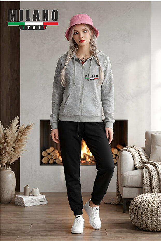 Unisex Casual Tracksuit Set Outdoor Full Zip