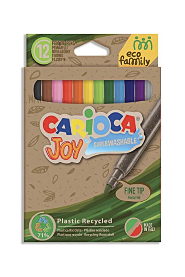 أقلام تلوين ذات طرف لباد قابلة للغسل من Eco Family Joy، 12 قطعة