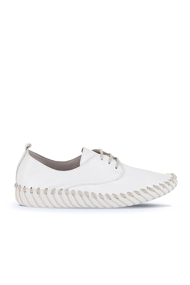 Shoes Gri Deri Kadın Düz Ayakkabı 01wq0200